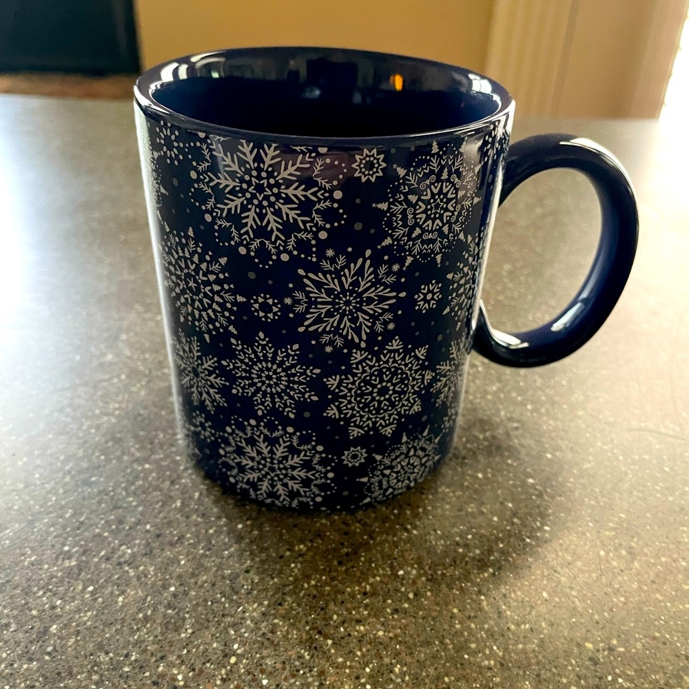 Chic & Tonic, Snowflake, Blue & White, Mug, 16 oz.